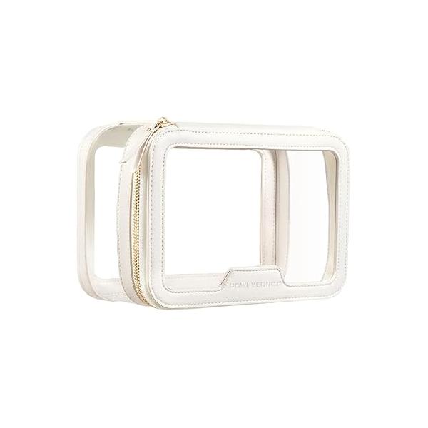 ROWNYEON Clear Makeup Case Toiletry Bag Multipurpose Travel Train Portable Cosmetic Organizer Transparent Storage