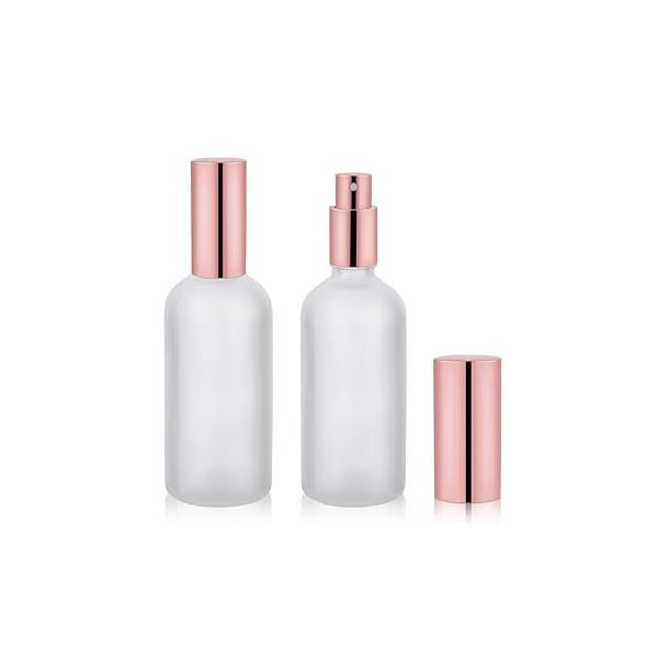 Empty Frosted Glass Spray Bottle 3.4oz, Perfume Atomizer, Fine Mist (2 PACK)