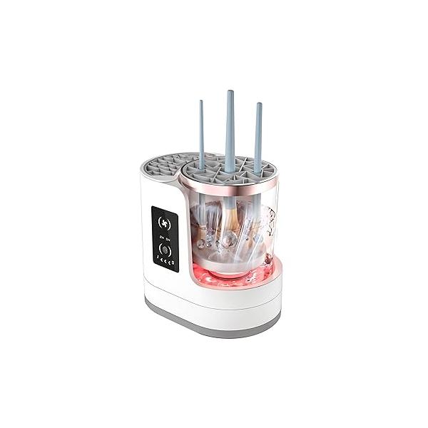 Electric Makeup Brush Cleaner Machine - 3 In 1 Automatic Make Up Brushes Cosmetic Sponge Cleanser Dryer and Storage Simply Quick Easy Cleaning Washer for Clean Hygienic Cosmetics & Beauty Essentials