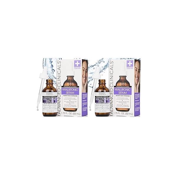 Advanced Clinicals Collagen Serum For Face | Visible Anti Aging Peptide + Hyaluronic Acid Moisturizer Improves Look Of Wrinkles, Dry Skin, & Fine Lines, No added Fragrance, 1.75 Fl Oz