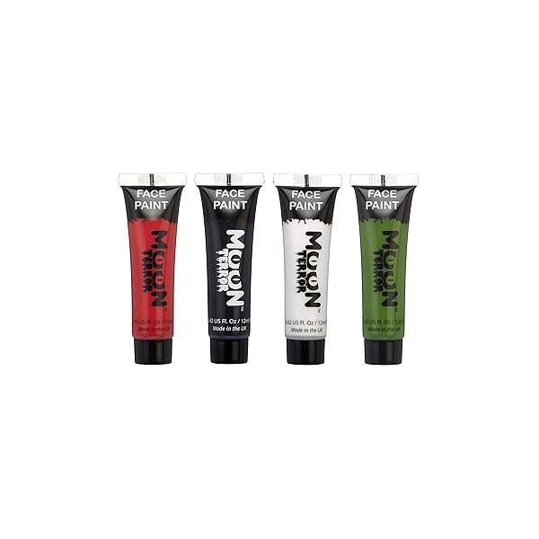 Halloween Face Paint Body by Moon Terror - Set of 4 SFX Make up, Special Effects up 0.40fl oz