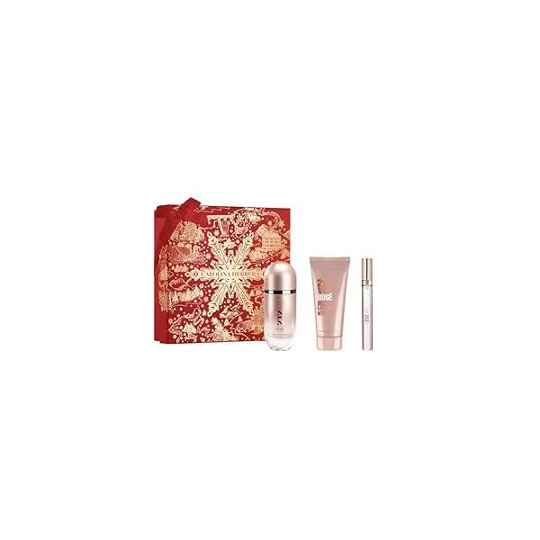 Carolina Herrera 212 Vip Rose 3-Piece Gift Set for Women (2.7 Oz Eau De Parfum Spray + 3.4 Body Lotion 0.33 Mini)