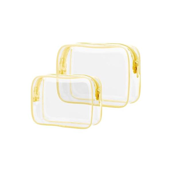 PACKISM Clear Makeup Bag - 2 Packs TSA Approved Toiletry for Women Quart Size Travel Approved, Bags Traveling