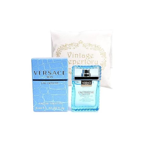 Original Versace Man Eau Fraiche De Toiltte EDT 5ml 0.17oz Cologne for Men Homme Perfume Miniature Mini Parfum Collectible Bottle New In Box