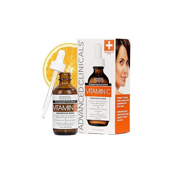 Advanced Clinicals Collagen Serum For Face | Visible Anti Aging Peptide + Hyaluronic Acid Moisturizer Improves Look Of Wrinkles, Dry Skin, & Fine Lines, No added Fragrance, 1.75 Fl Oz
