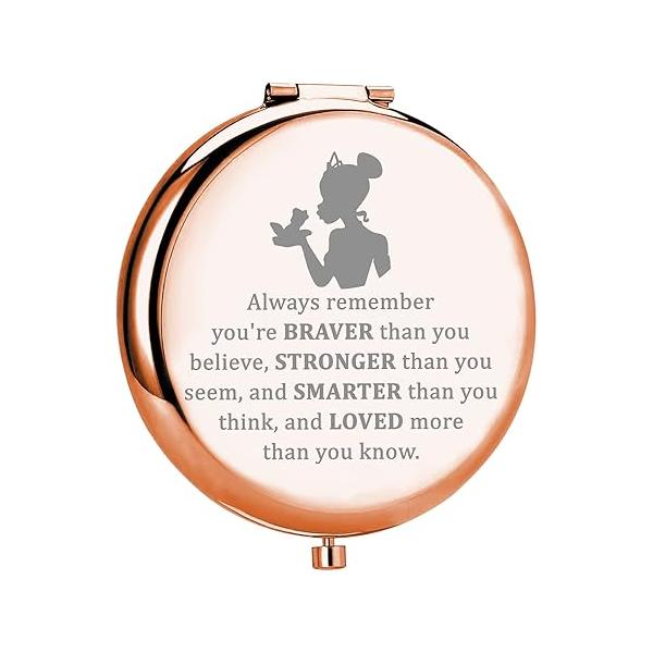 MYOSPARK Frog Inspired Gift Princess Fans Compact Makeup Mirror Jewelry Lover Fandom (P-Frog Mirror)