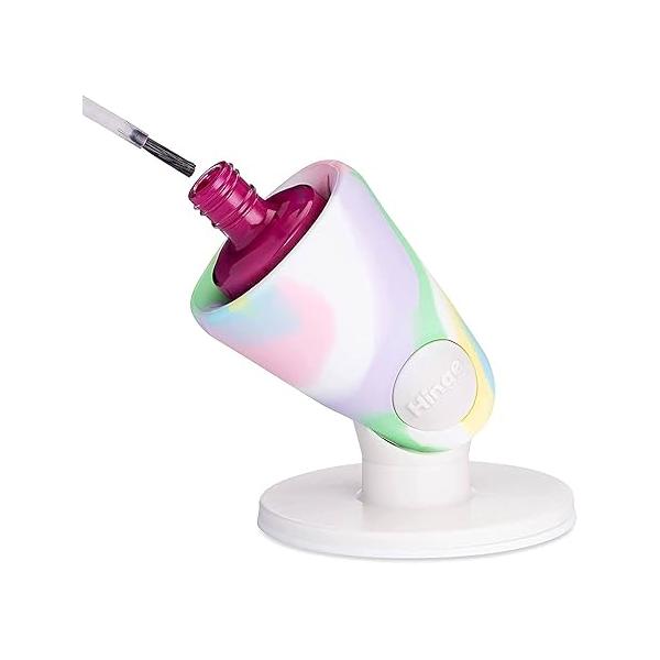 tweexy Hinge Untippable Nail Polish Bottle Holder | Anti-Spill Stand, Tilted, IntelliStick Airlock Suction Fingernail Painting, Art Tools Accessories (Unicorn)