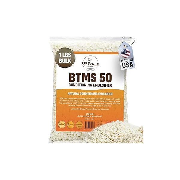 33rd PARALLEL | BTMS 50 (1 LBS / 16 Oz) Conditioning Emulsifier 100% Natural Plant Derived Behentrimonium Methosulfate Cetearyl Alcohol Emulsifying Conditioner Product of USA POUND)