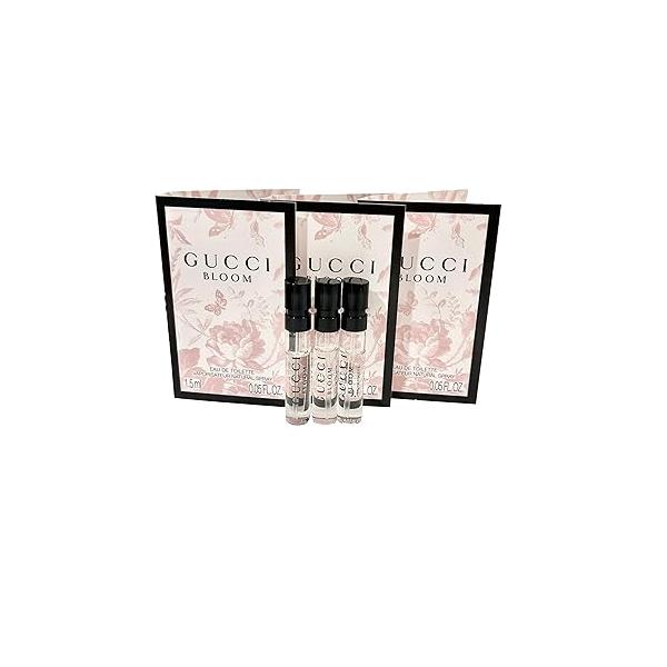 Gucci Bloom Sample Perfume Women EDT Spray 1.5 ml / 0.05 oz - set of 3