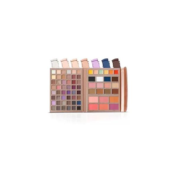 Profusion Cosmetics Artistry Attire 72pc Beauty Portfolio in One Makeup Kit with Eyeshadow, Highlighter, Blushe, Water-Activated pigments, Versatile Essential