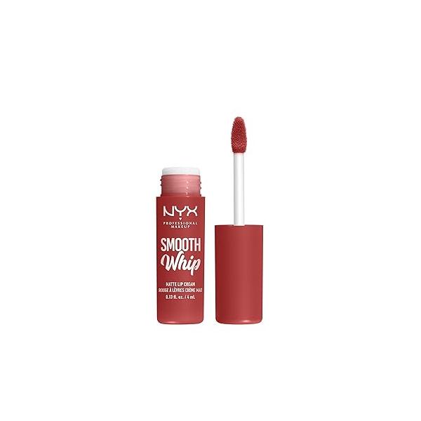 NYX PROFESSIONAL MAKEUP Smooth Whip Matte Lip Cream, Long Lasting, Moisturizing, Vegan Liquid Lipstick - Memory Foam (Cool Caramel)