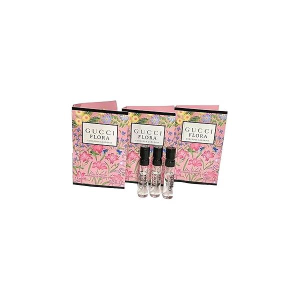 Gucci Flora Sample Perfume Gorgeous Gardenia Women Spray 1.5 ml / 0.05 oz set of 3