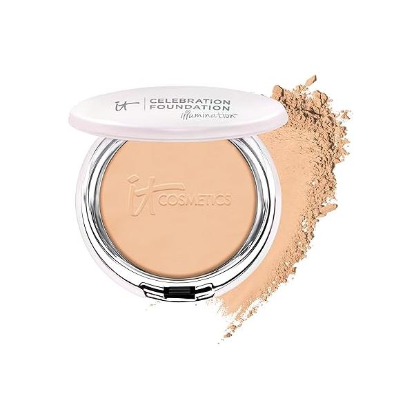 IT Cosmetics Celebration Foundation Illumination - Full-Coverage, Anti-Aging Powder Blurs Pores, Wrinkles & Imperfections 0.3 oz