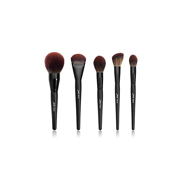 Jessup Full Makeup Brushes Set 13pcs, Professional Vegan Foundation Powder Contour Blush Highlight Eyeshadow Blending Concealer Spoolie EyeLiner Brush, Phantom Black T300