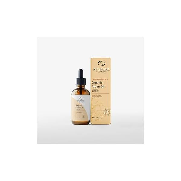 Pure Organic Moroccan Argan Oil for Hair, Face & Skin. Promotes Hair Growth And Smooth Skin (USDA Certified Organic, Non GMO, Cold Pressed, Chemical Free, 100% Pure)