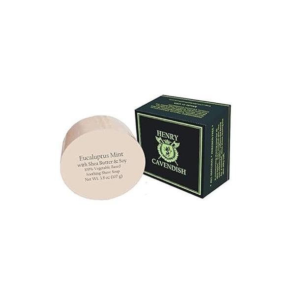 Henry Cavendish Eucalyptus Mint Shaving Soap with Shea Butter & Coconut Oil. Long Lasting 3.8 oz Puck Refill. Himalaya Fragrance. All Natural. Rich Lather, Smooth Shave. For Ladies and Gentlemen.