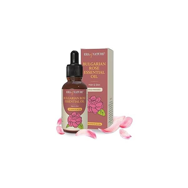 Bulgarian Rose Essential Oil - 100% Pure for Skincare, Hair, Diffusers & DIY Projects. Rich, Skin Care Body, Face and Stretch Marks Removal Cleanser, Perfume 1oz