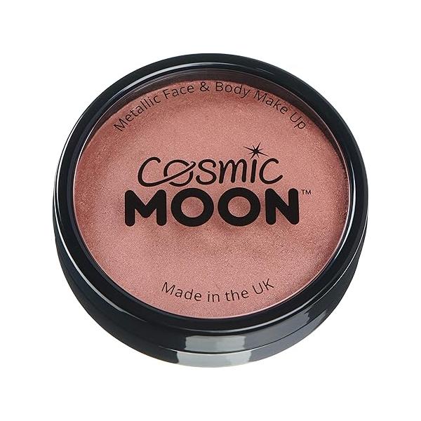 Metallic Pro Face & Body Paint Cake Pots by Cosmic Moon - Silver Professional Water Based Makeup for Adults, Kids 1.26oz