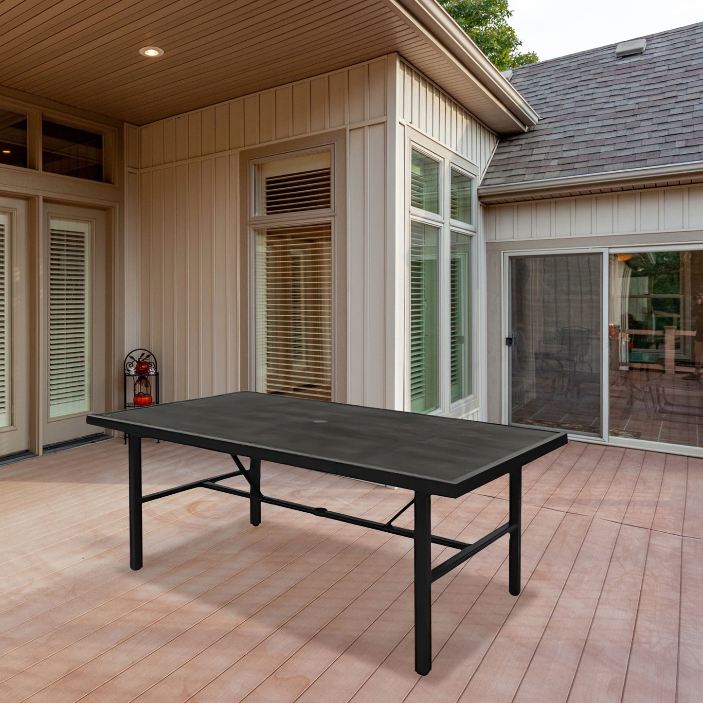Four Seasons Courtyard Nantucket 40x72 Inch All Weather Patio Dining Table