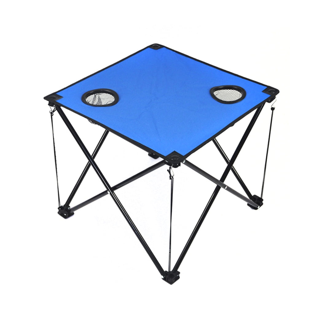 Raindrops Small Outdoor Folding Table Portable Picnic Table Blue 1Pack
