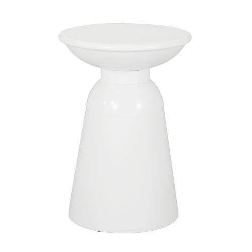 Outdoor End Table, White (Set of 1)