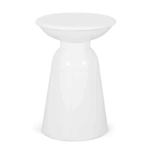 Outdoor End Table, White (Set of 1)