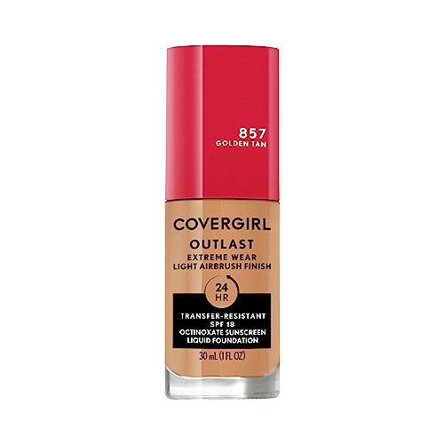 Covergirl Outlast Extreme Wear 3-In-1 Full Coverage Liquid Foundation, Spf 18 Sunscreen, Golden Tan, 1 Fl. Oz.