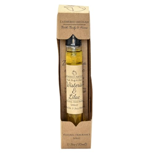 Wisteria & Lilac - Natural Fragrance Oil Perfume with Essential Oils by Lathered Artisan - Alcohol-Free Plant Based Oil Perfume, Nourishing, and Uniquely Handcrafted (Wisteria & Lilac - Spray)