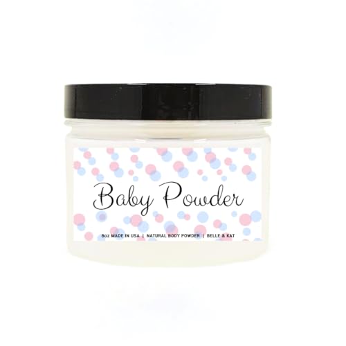 Body Powder for Women & Men Scented Baby Powder (classic powder fresh scent), Perfume Dusting Powder, Bath Powder with Fragrance & Essential Oils, Talc Free, 8oz Container, Made in USA
