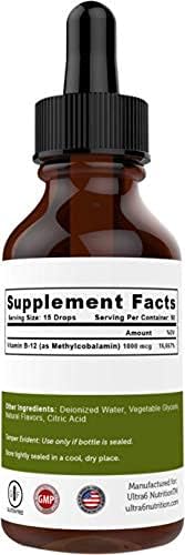 Vitamin B12 Sublingual Liquid Drops - B12 Methylcobalamin Supplement Great for Energy & Tiredness - Vitamin-B Supplements for Women & Men - 90 Day Supply
