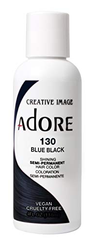 Adore Semi-Permanent Haircolor #130 Blue Black 4 Ounce (118Ml) (6 Pack)
