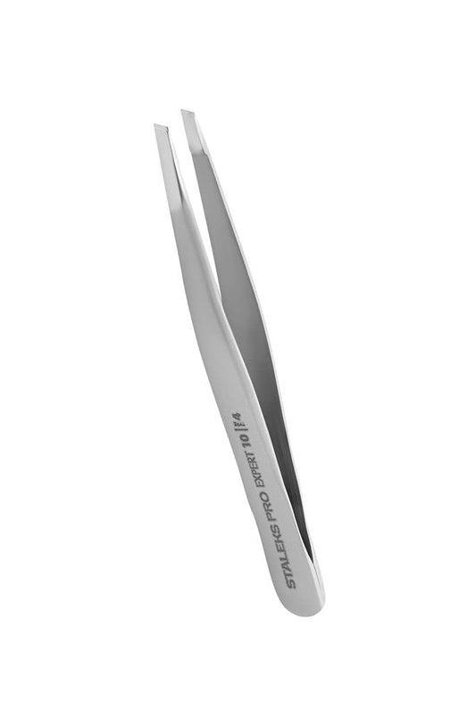 Tweezers For Eyebrow - STALEKS PRO - type 4 - Surgical Stainless Steel - Slant Tip Tweezer - Durability - Precision - Handmade -