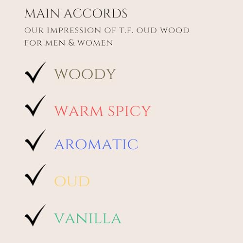 Oud Wood Perfume Oil - Unisex Fragrance for Women & Men, Travel Size, Roll On Glass Bottle, Alcohol Free Scented Oil (Oud Wood)