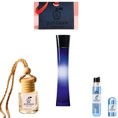DESİGNER BRAND COLLECTİONS-Perfumes for Women 3 Pieces Set Bundle With Code Perfume for Women Eau de Parfum Spray 2.5 oz - 5ml Refillable Perfume Atomiser- Hanging Car Smells-Woman Gift Set