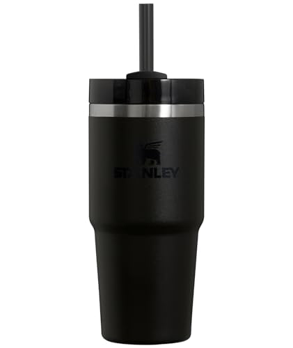 Stanley Quencher H2.0 FlowState Stainless Steel Vacuum Insulated Tumbler with Lid and Straw for Water, Iced Tea or Coffee, Smoothie and More, Black 2.0, 14oz