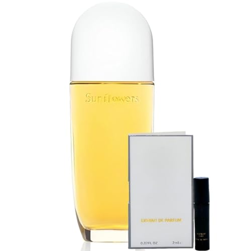 Sunflowers Perfume Eau De Toilette Spray Elizabeth A. 3.3 Oz with bundle Travel size Sample included
