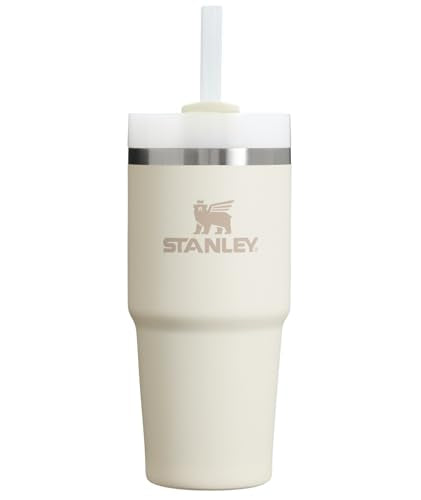 Stanley Quencher H2.0 FlowState Stainless Steel Vacuum Insulated Tumbler with Lid and Straw for Water, Iced Tea or Coffee, Smoothie and More, Cream 2.0, 14oz