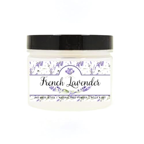 Body Powder for Women & Men Scented French Lavender, Perfume Dusting Powder, Bath Powder with Fragrance & Essential Oils, Talc Free 8oz Container, Made in USA