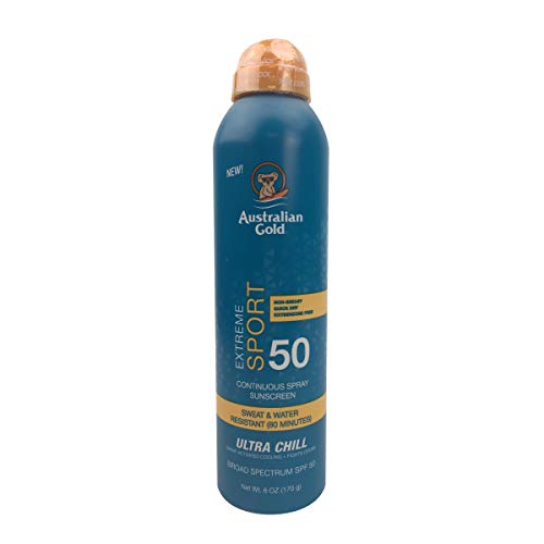 Australian Gold Extreme Sport Continuous Spray Sunscreen Spf 50 (Broad Spectrum/Sweat & Water Resistant/Non-Greasy/Oxybenzone Fr