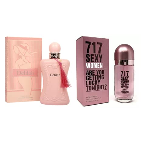 TWISHA Delilah Perfume for Women and 717 Sexy Perfume for Women 3.4oz/100ml EDP (Inspired by Delilah) Long Lasting Spray (Pack of 2)