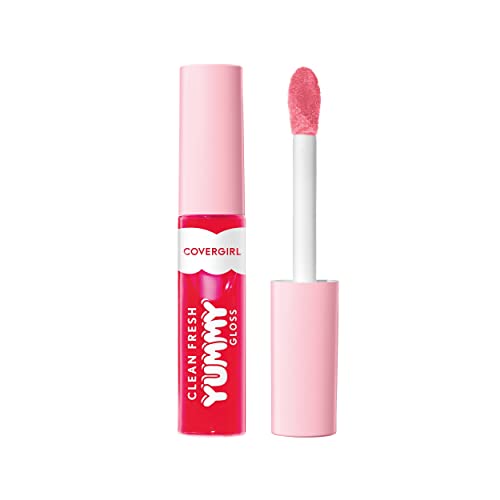 Covergirl Clean Fresh Yummy Gloss - Lip Gloss, Sheer, Natural Scents, Vegan Formula - My Strawbooty