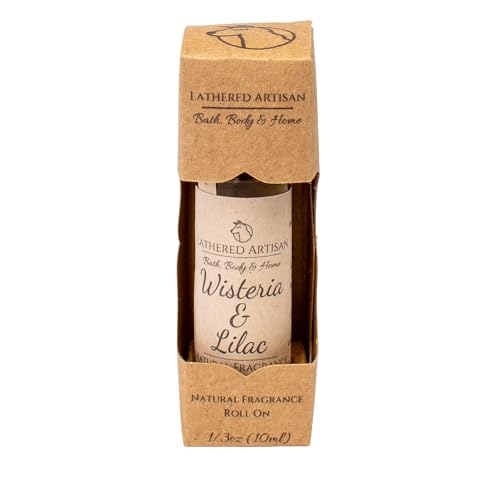 Wisteria & Lilac | Natural Essential Oil Perfume by Lathered Artisan | Alcohol-Free, Plant Based Oil Perfume, Nourishing, and Uniquely Handcrafted (Wisteria & Lilac - Roll On)