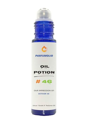 Oil Potion # 46 Inspired by Vetiver 46 Unisex Uncut Grade A Fragrance Body Oil Dupe Concentrated Long Lasting Roll-On 10ml / 0.33 oz