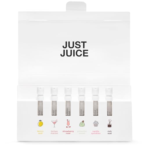 Just Juice Discovery Set - Mini Perfumes for Women and Men - Fruity, Floral, Gourmand Men's and Women's Fragrances - Travel Perfume Set - 6 pc