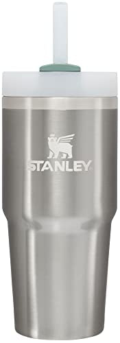 Stanley Quencher H2.0 FlowState Stainless Steel Vacuum Insulated Tumbler with Lid and Straw for Water, Iced Tea or Coffee, Smoothie and More, Stainless Steel Shale, 14 oz