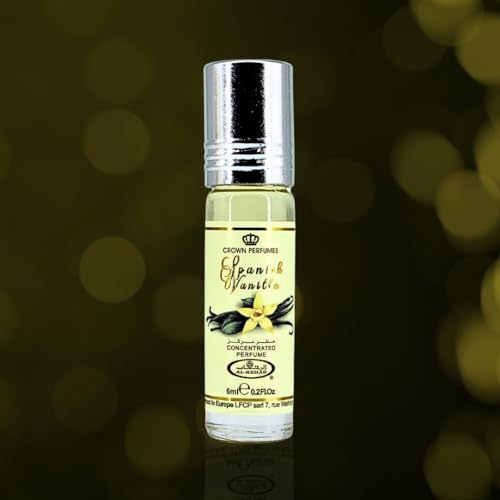 Al-Rehab Spanish Vanilla Perfume Oil 6ML (0.2 Oz) (PACK OF 3) - Arabian Perfume Oils For Women - Long Lasting Concentrated Perfume Oil - A Luxurious Soft & Sweet Women's Fragrance For An Elegant Touch