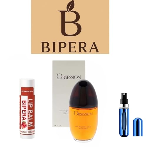 Premium Designer Brands Perfumes For Women Obsession Eau de Parfum 3.4 oz Bundle with Refillable Perfume Atomizer Bottle and Lipstick Balm