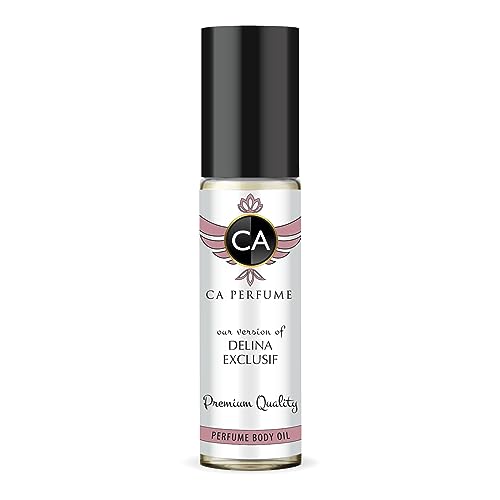 CA Perfume Impression of Delina Exclusif For Women Replica Fragrance Body Oil Dupes Alcohol-Free Essential Aromatherapy Sample Travel Size Concentrated Long Lasting Attar Roll-On 0.3 Fl Oz/10ml