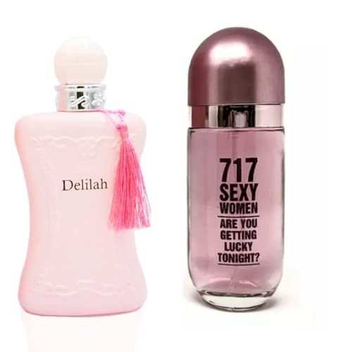 TWISHA Delilah Perfume for Women and 717 Sexy Perfume for Women 3.4oz/100ml EDP (Inspired by Delilah) Long Lasting Spray (Pack of 2)
