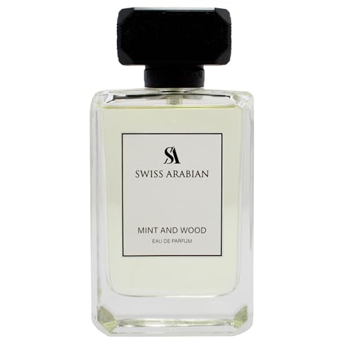 Swiss Arabian Mint and Wood for Men - Sophisticated Modern Man's Fragrance - Spicy, Woody Fragrance with Lemon, Cardamom, and Tonka Bean - 3.4 oz